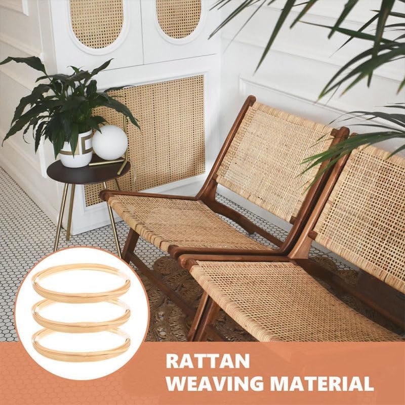 KALLORY 2pcs Rattan Basket Weaving Material Wicker Repair Kit Wide Strips Flat Coil Home Reeds Hand Decor Furniture DIY Reeds Supplies Mayo - Image 3